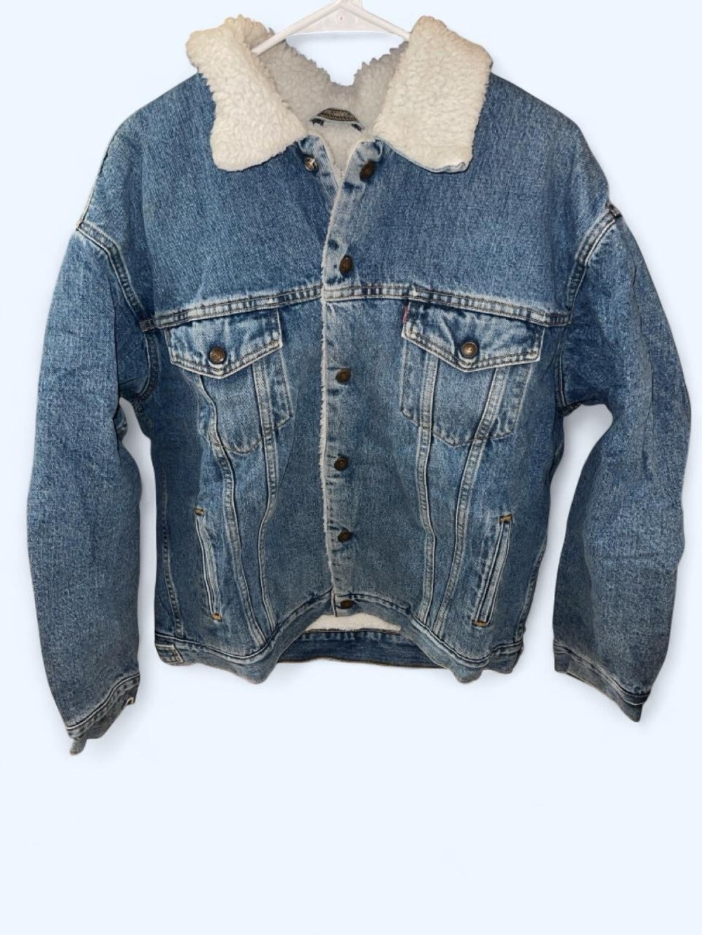 Levi's Blue Denim Sherpa-Lined Bomber Jacket